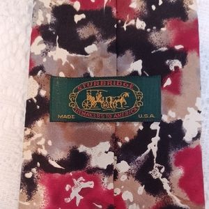 Sturbridge 100% Silk Tie Made in the U.S.A. Watercolor Pattern 57" X 3.75"